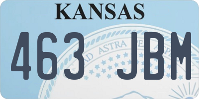 KS license plate 463JBM