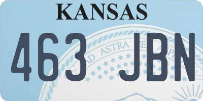 KS license plate 463JBN