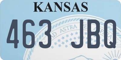 KS license plate 463JBQ