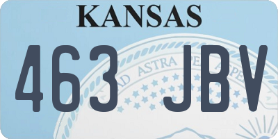 KS license plate 463JBV
