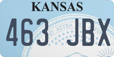 KS license plate 463JBX