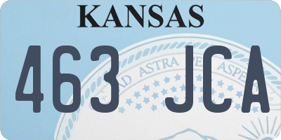 KS license plate 463JCA