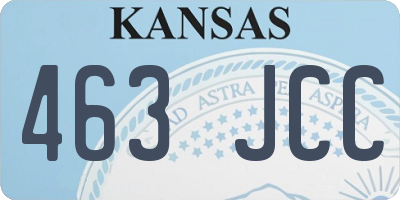 KS license plate 463JCC