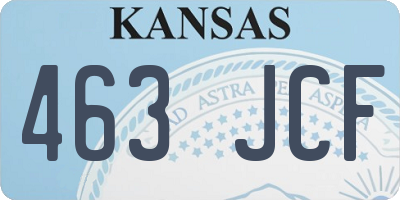KS license plate 463JCF