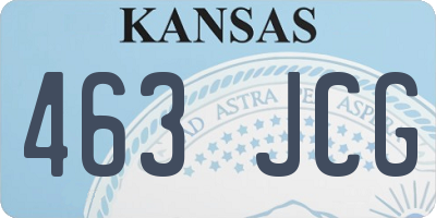 KS license plate 463JCG