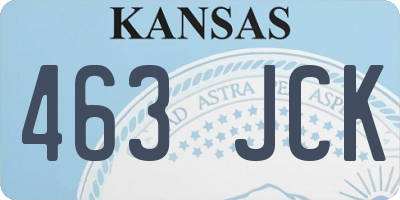 KS license plate 463JCK