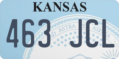 KS license plate 463JCL