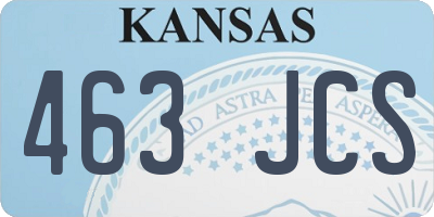 KS license plate 463JCS