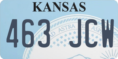 KS license plate 463JCW