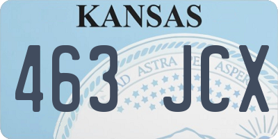 KS license plate 463JCX