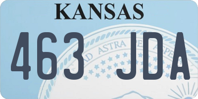 KS license plate 463JDA