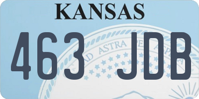 KS license plate 463JDB