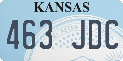 KS license plate 463JDC