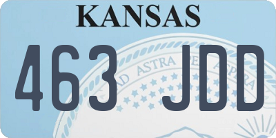 KS license plate 463JDD