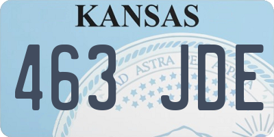 KS license plate 463JDE
