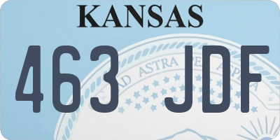 KS license plate 463JDF