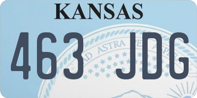 KS license plate 463JDG