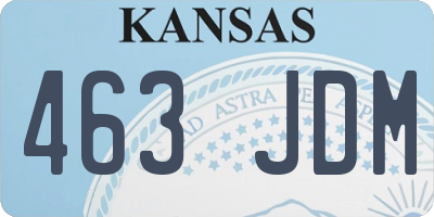 KS license plate 463JDM