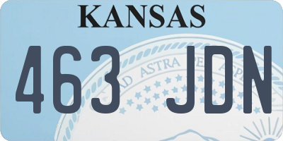 KS license plate 463JDN