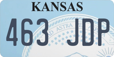 KS license plate 463JDP