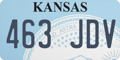 KS license plate 463JDV