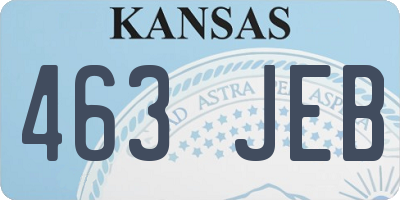 KS license plate 463JEB