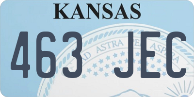 KS license plate 463JEC