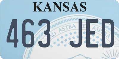 KS license plate 463JED