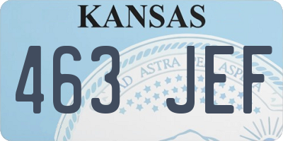 KS license plate 463JEF
