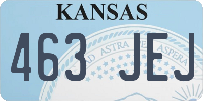 KS license plate 463JEJ