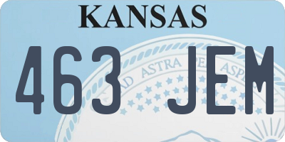KS license plate 463JEM