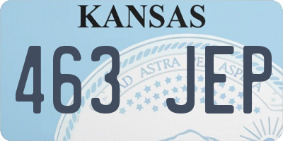 KS license plate 463JEP