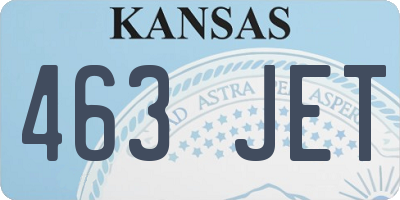 KS license plate 463JET