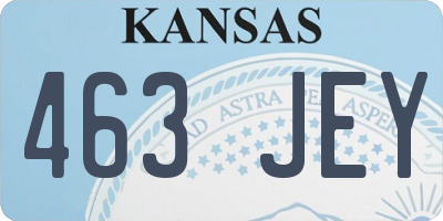 KS license plate 463JEY