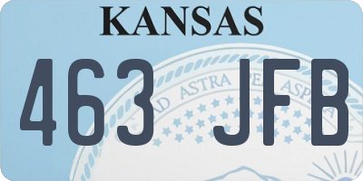 KS license plate 463JFB