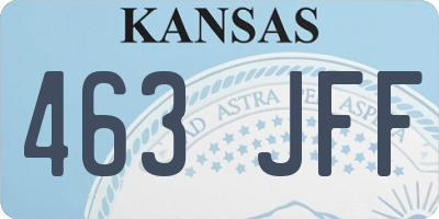 KS license plate 463JFF