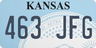 KS license plate 463JFG