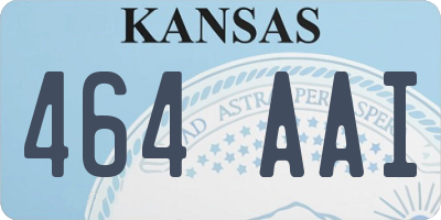 KS license plate 464AAI