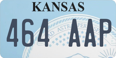 KS license plate 464AAP