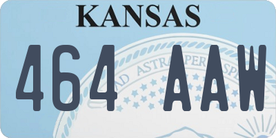 KS license plate 464AAW