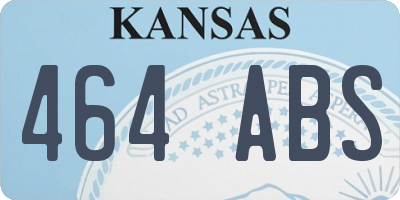 KS license plate 464ABS