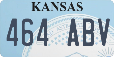 KS license plate 464ABV