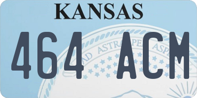 KS license plate 464ACM