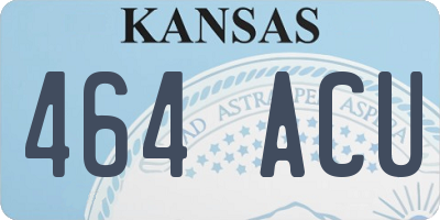 KS license plate 464ACU