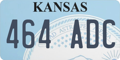 KS license plate 464ADC