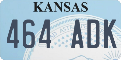 KS license plate 464ADK