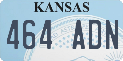 KS license plate 464ADN