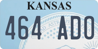 KS license plate 464ADO
