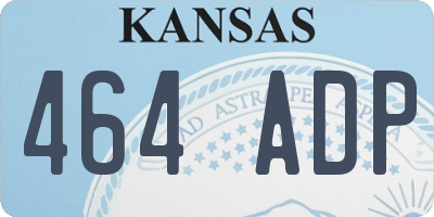 KS license plate 464ADP