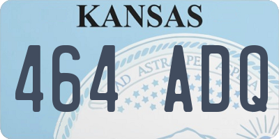 KS license plate 464ADQ